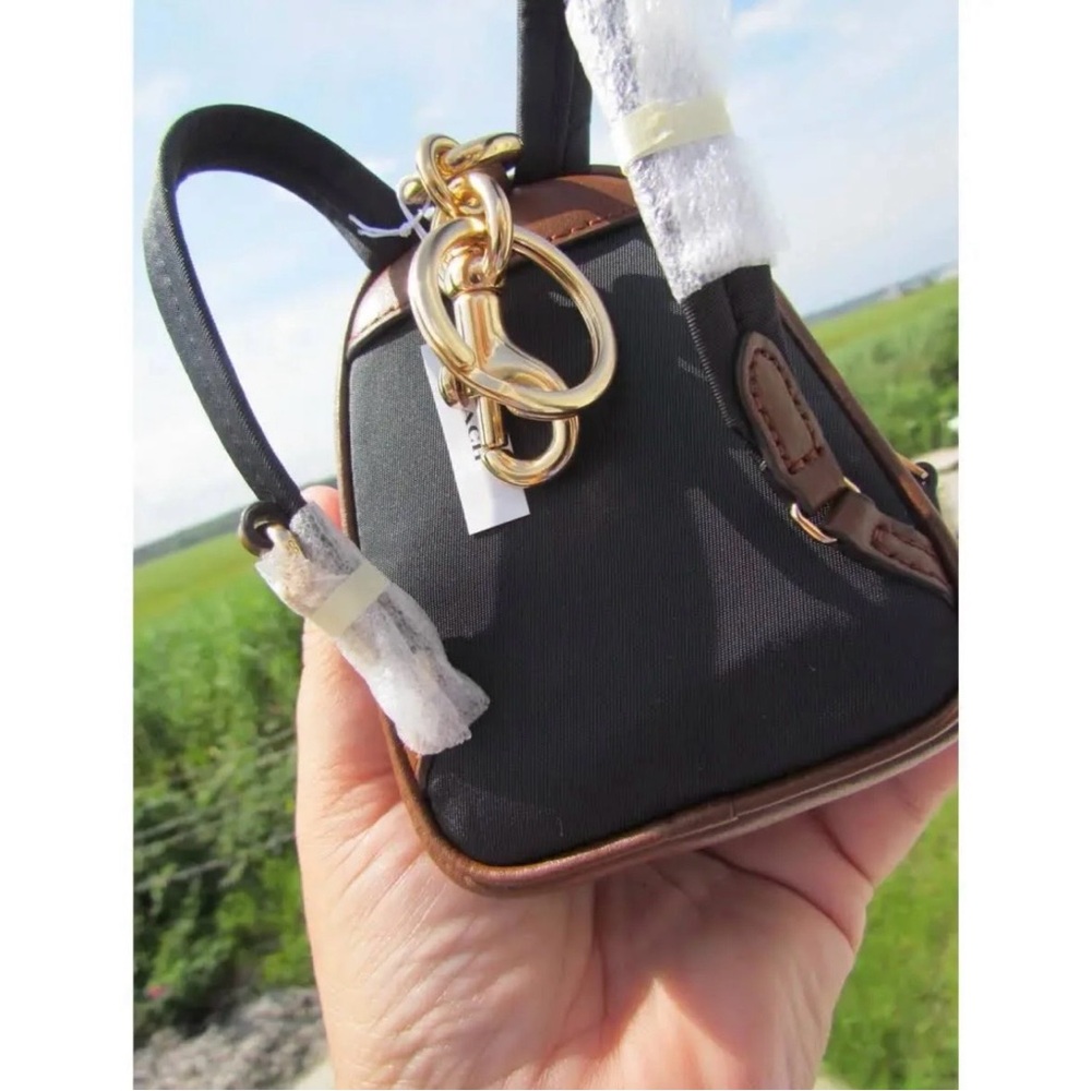 Coach Brown and Tan Mini Backpack Keychain Charm - Picture 2 of 3